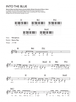 page one of Into The Blue (Piano Chords/Lyrics)