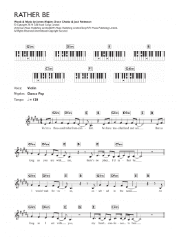 page one of Rather Be (Piano Chords/Lyrics)