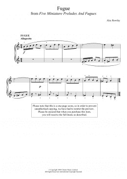page one of Five Miniature Preludes And Fugues (Piano Solo)