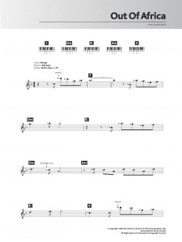 page one of Out Of Africa (Love Theme) (Piano Chords/Lyrics)