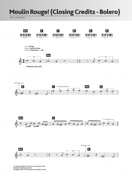 page one of Bolero (Closing Credits from 'Moulin Rouge') (Piano Chords/Lyrics)
