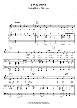 page one of I'm A Mess (Piano, Vocal & Guitar Chords)