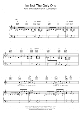 page one of I'm Not The Only One (Piano, Vocal & Guitar Chords (Right-Hand Melody))