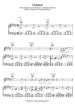 page one of Oceans (Piano, Vocal & Guitar Chords)
