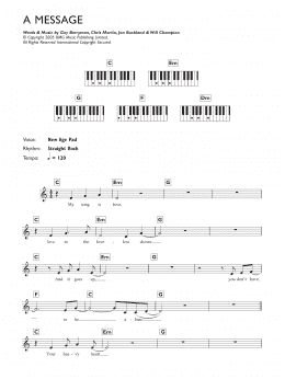 page one of A Message (Piano Chords/Lyrics)