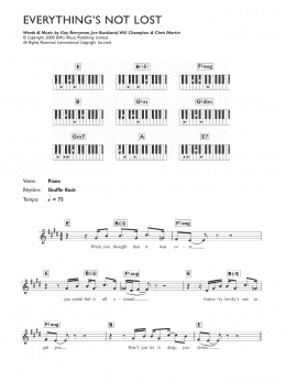 page one of Everything's Not Lost (Piano Chords/Lyrics)