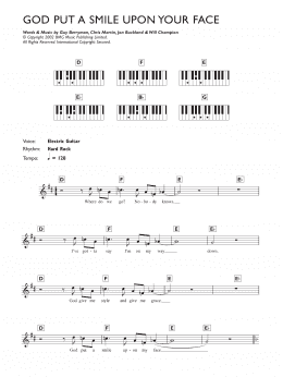 page one of God Put A Smile Upon Your Face (Piano Chords/Lyrics)