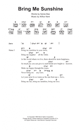 page one of Bring Me Sunshine (Guitar Chords/Lyrics)