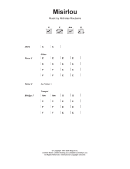 page one of Misirlou (Guitar Chords/Lyrics)