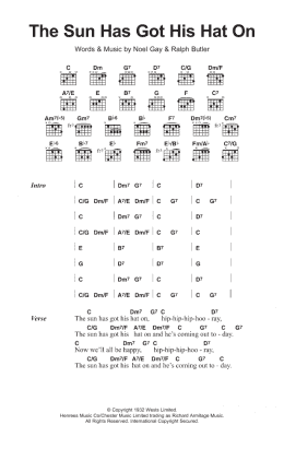 page one of The Sun Has Got His Hat On (Guitar Chords/Lyrics)