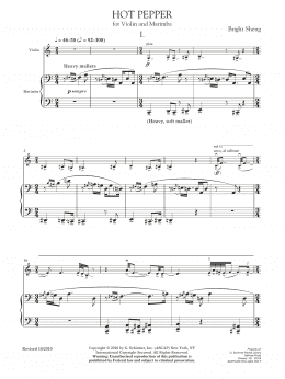 page one of Hot Pepper (for Violin and Marimba) (Instrumental Duet)