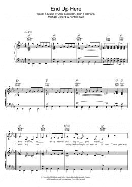 page one of End Up Here (Piano, Vocal & Guitar Chords)