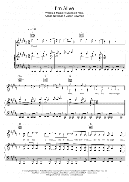 page one of I'm Alive (Life Sounds Like) (Piano, Vocal & Guitar Chords)