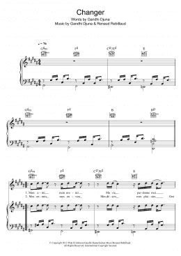 page one of Changer (Piano, Vocal & Guitar Chords)