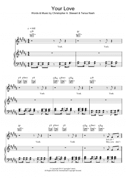page one of Your Love (Piano, Vocal & Guitar Chords)