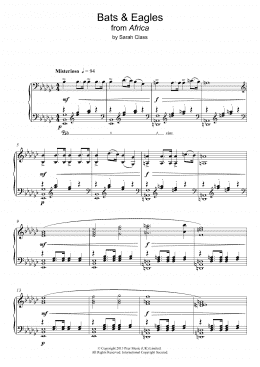 page one of Bats & Eagles (Piano Solo)