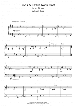 page one of Lions & Lizards Rock Café (Piano Solo)