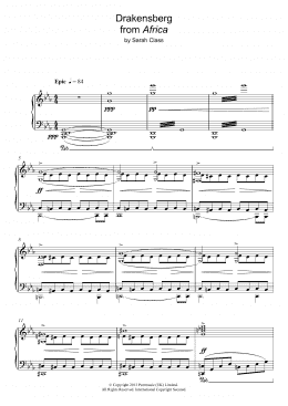 page one of Draconsberg (from 'Africa') (Piano Solo)