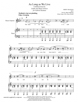 page one of As Long As We Live (mezzo-soprano and piano) (Piano & Vocal)