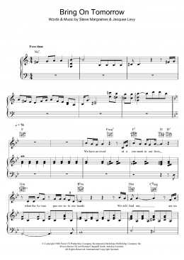 page one of Bring On Tomorrow (from 'Fame') (Piano, Vocal & Guitar Chords)