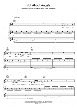 page one of Not About Angels (Piano, Vocal & Guitar Chords (Right-Hand Melody))