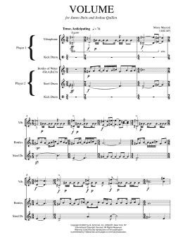 page one of Volume (steel drum and vibraphone version) (Chamber Group)