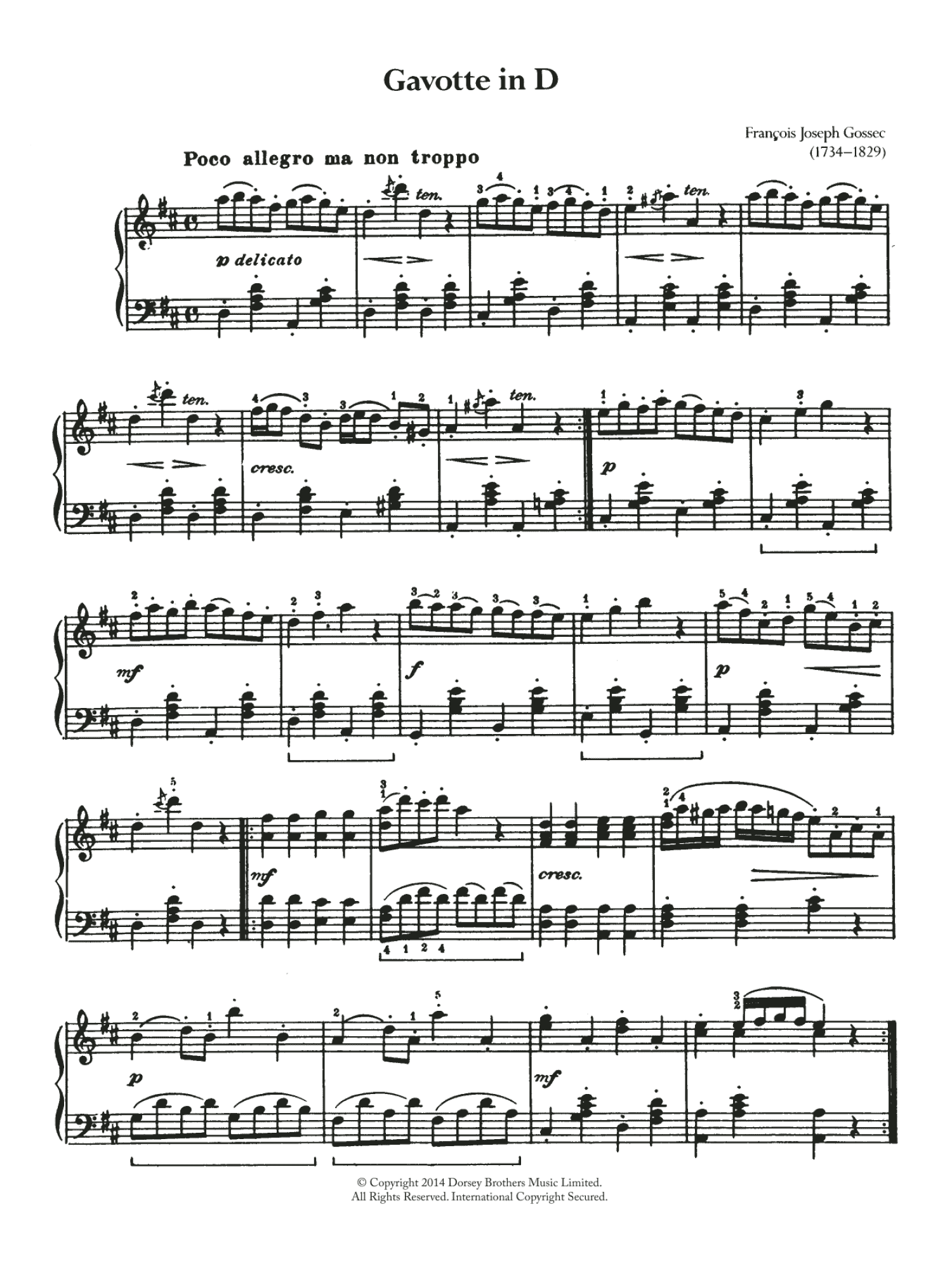 Gavotte (Piano Solo)