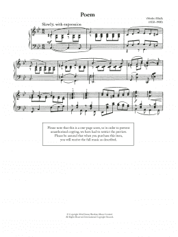 page one of Poeme (Piano Solo)