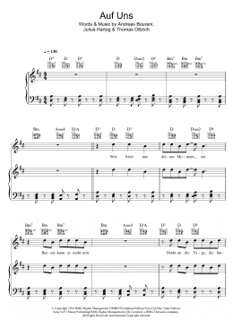 page one of Auf Uns (Piano, Vocal & Guitar Chords (Right-Hand Melody))