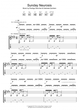 page one of Sunday Neurosis (Guitar Tab)