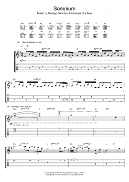 page one of Somnium (Guitar Tab)