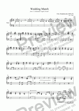 page one of Wedding March (piano)