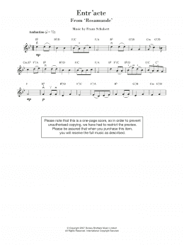 page one of Rosamunde Entr'acte (Violin Solo)