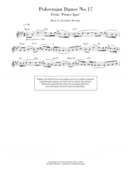 page one of Polovtsian Dance No.17 (from 'Prince Igor') (Violin Solo)