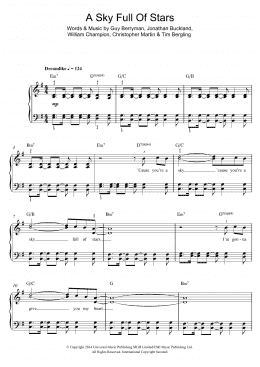 page one of A Sky Full Of Stars (Beginner Piano (Abridged))