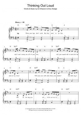 page one of Thinking Out Loud (Beginner Piano (Abridged))
