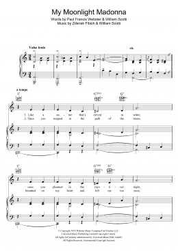 page one of My Moonlight Madonna (Piano, Vocal & Guitar Chords)