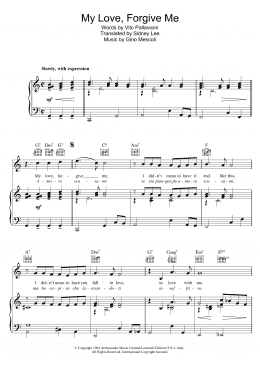 page one of My Love Forgive Me (Amore Scusami) (Piano, Vocal & Guitar Chords)