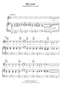 page one of My Love (Piano, Vocal & Guitar Chords)