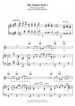 page one of My Heart And I (Piano, Vocal & Guitar Chords)