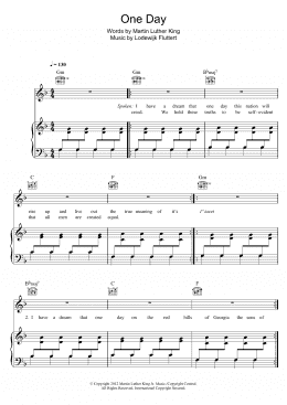 page one of One Day (Vandaag) (Piano, Vocal & Guitar Chords)