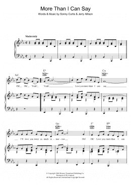 page one of More Than I Can Say (Piano, Vocal & Guitar Chords)