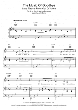page one of The Music Of Goodbye (Piano Solo)
