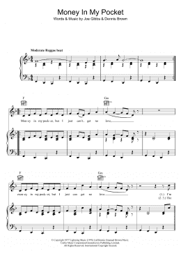 page one of Money In My Pocket (Piano, Vocal & Guitar Chords)
