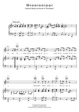 page one of Mississippi (Piano, Vocal & Guitar Chords)