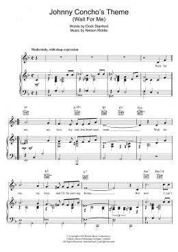 page one of Wait For Me (Johnny Concho's Theme) (Piano, Vocal & Guitar Chords)