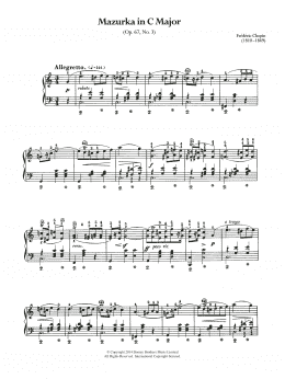 page one of Mazurka In C Major, Op.67 No.3 (Piano Solo)