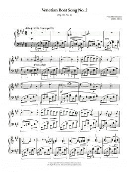 page one of Venetian Boat Song No.2 (Piano Solo)
