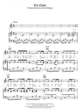 page one of It's Over (Piano, Vocal & Guitar Chords)
