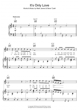 page one of It's Only Love (Piano, Vocal & Guitar Chords)